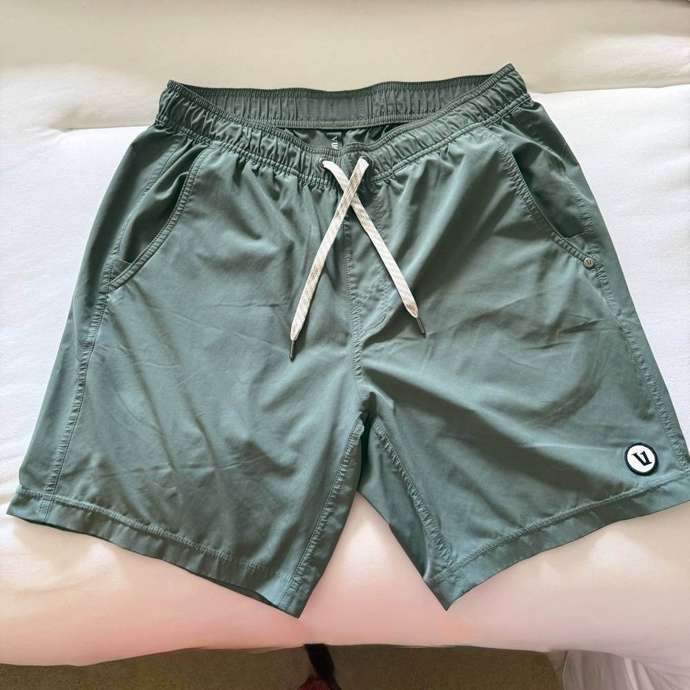 Vuori Olive Green Drawcord Active Shorts